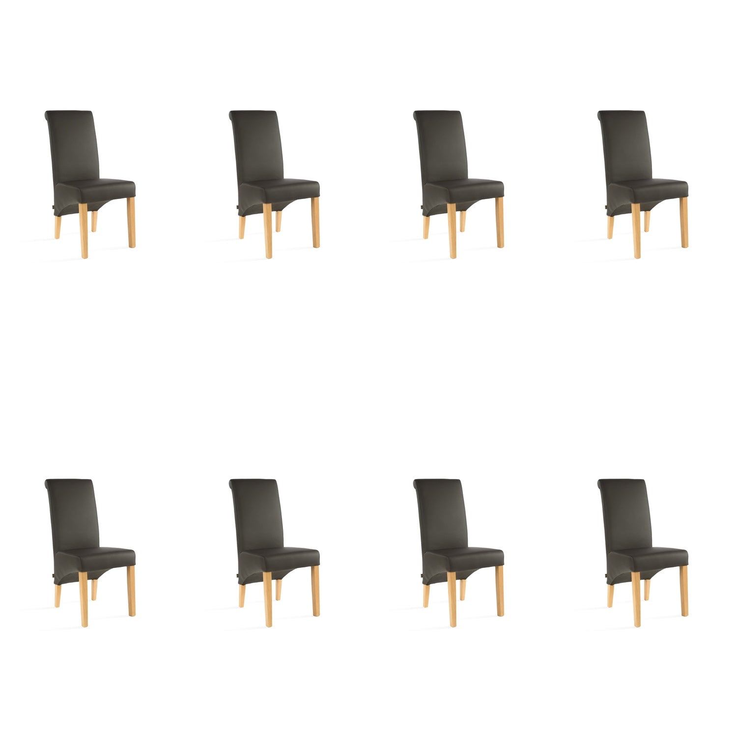 SIX Lederstuhl Felice Braun, Eiche - Sets