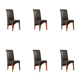 SIX Lederstuhl Felice Braun, Nussbaum - Sets