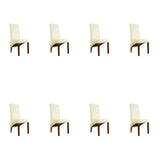 SIX Lederstuhl Felice Creme Weiß, Nussbaum – 8er-Set