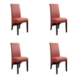SIX Lederstuhl Felice Rot, Hartholz (Wenge) – 4er-Set