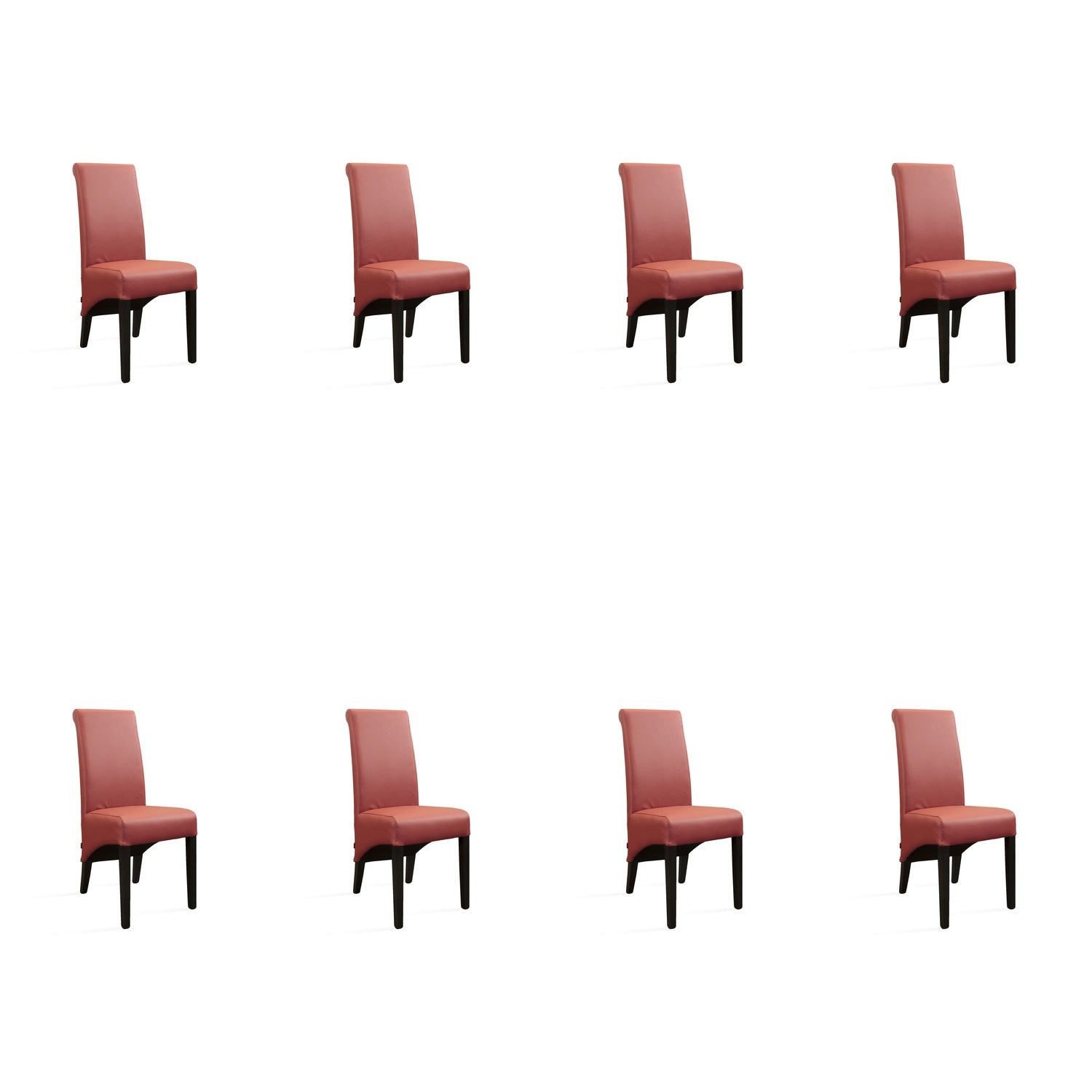 SIX Lederstuhl Felice Rot, Hartholz (Wenge) - Sets