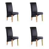 SIX Lederstuhl Felice Schwarz, Eiche - Sets