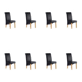 SIX Lederstuhl Felice Schwarz, Eiche - Sets
