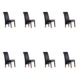 SIX Lederstuhl Felice Schwarz, Nussbaum - Sets