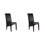 SIX Lederstuhl Felice Schwarz, Hartholz (Wenge) – 2er-Set