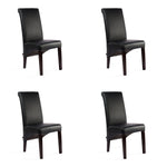 SIX Lederstuhl Felice Schwarz, Hartholz (Wenge) – 4er-Set