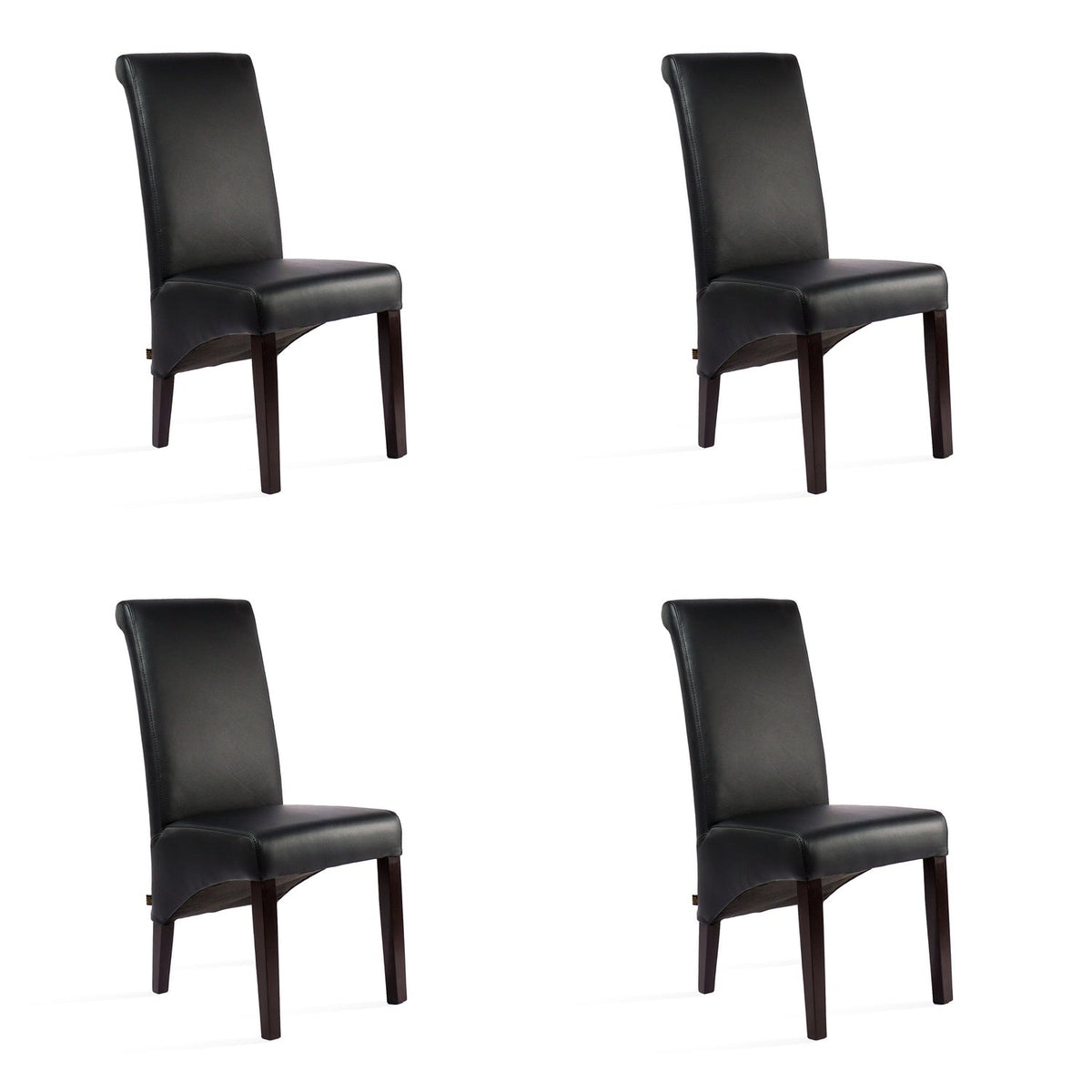 SIX Leather Chair Felice Black, Hardwood (Wenge) – chairs at the dining table