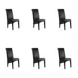 SIX Lederstuhl Felice Schwarz, Hartholz (Wenge) - Sets