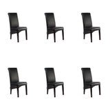 SIX Lederstuhl Felice Schwarz, Hartholz (Wenge) – 6er-Set
