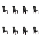 SIX Lederstuhl Felice Schwarz, Hartholz (Wenge) - Sets