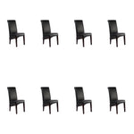 SIX Lederstuhl Felice Schwarz, Hartholz (Wenge) – 8er-Set