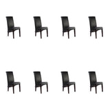SIX Lederstuhl Felice Schwarz, Hartholz (Wenge) – 8er-Set