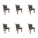 SIX Lederstuhl Fenci Braun, Nussbaum – 6er-Set