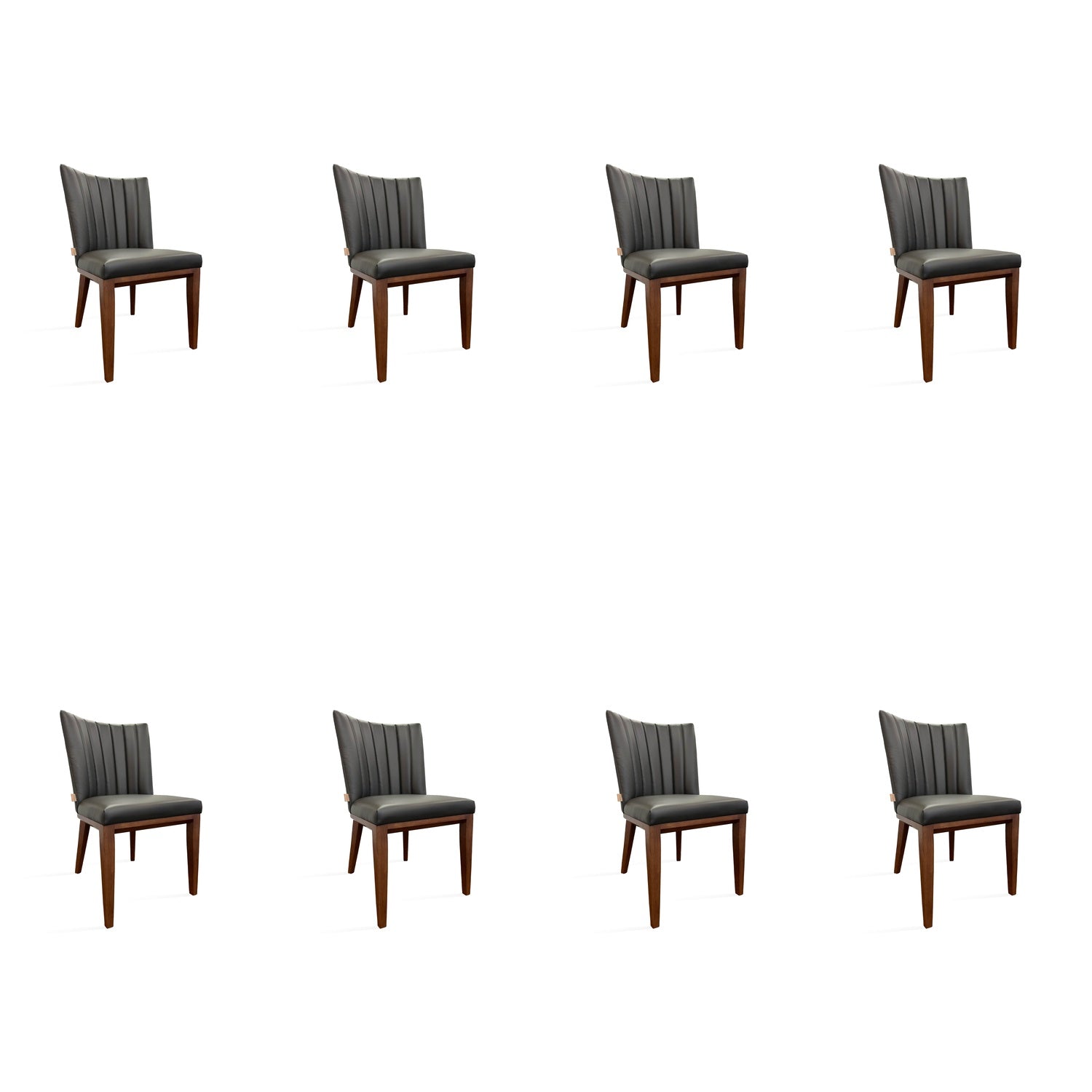 SIX Lederstuhl Fenci Braun, Nussbaum - Sets