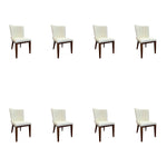 SIX Lederstuhl Fenci Creme Weiß, Nussbaum – 8er-Set