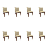 SIX Lederstuhl Fenci Sand, Nussbaum – 8er-Set