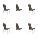 SIX Lederstuhl Gatto Braun, Edelstahl - Sets