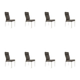 SIX Lederstuhl Gatto Braun, Edelstahl - Sets