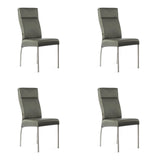 SIX Lederstuhl Gatto Grau, Edelstahl - Sets