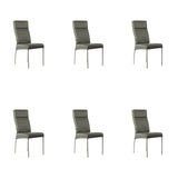 SIX Lederstuhl Gatto Grau, Edelstahl - Sets