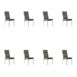 SIX Lederstuhl Gatto Grau, Edelstahl - Sets