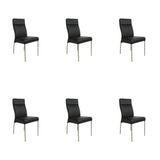 SIX Lederstuhl Gatto Schwarz, Edelstahl - Sets