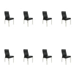 SIX Lederstuhl Gatto Schwarz, Edelstahl – 8er-Set