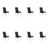 SIX Lederstuhl Gatto Schwarz, Edelstahl - Sets