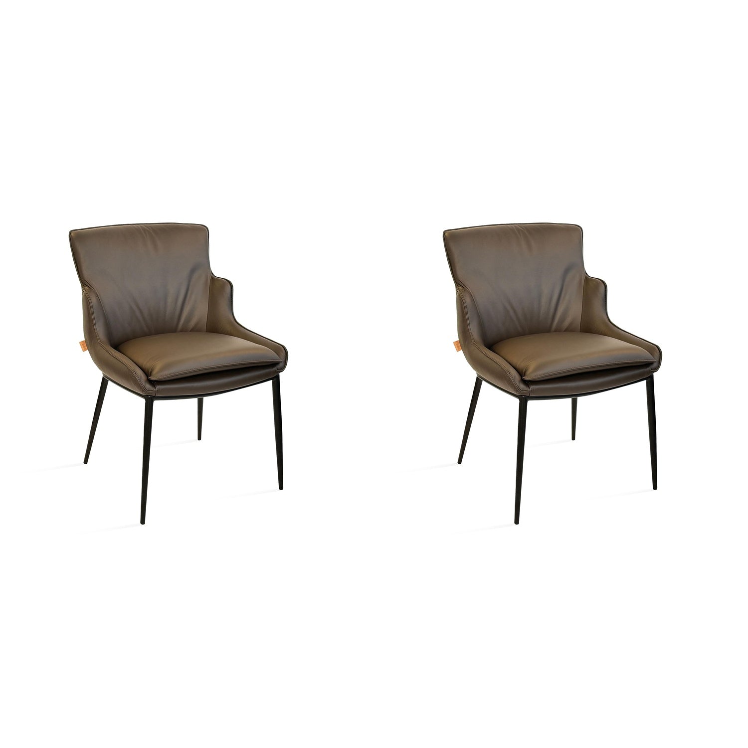 SIX Lederstuhl Lusso Braun, Metall - Sets