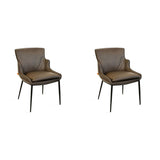 SIX Lederstuhl Lusso Braun, Metall - Sets