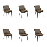 SIX Lederstuhl Lusso Braun, Metall - Sets