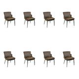 SIX Lederstuhl Lusso Braun, Metall - Sets