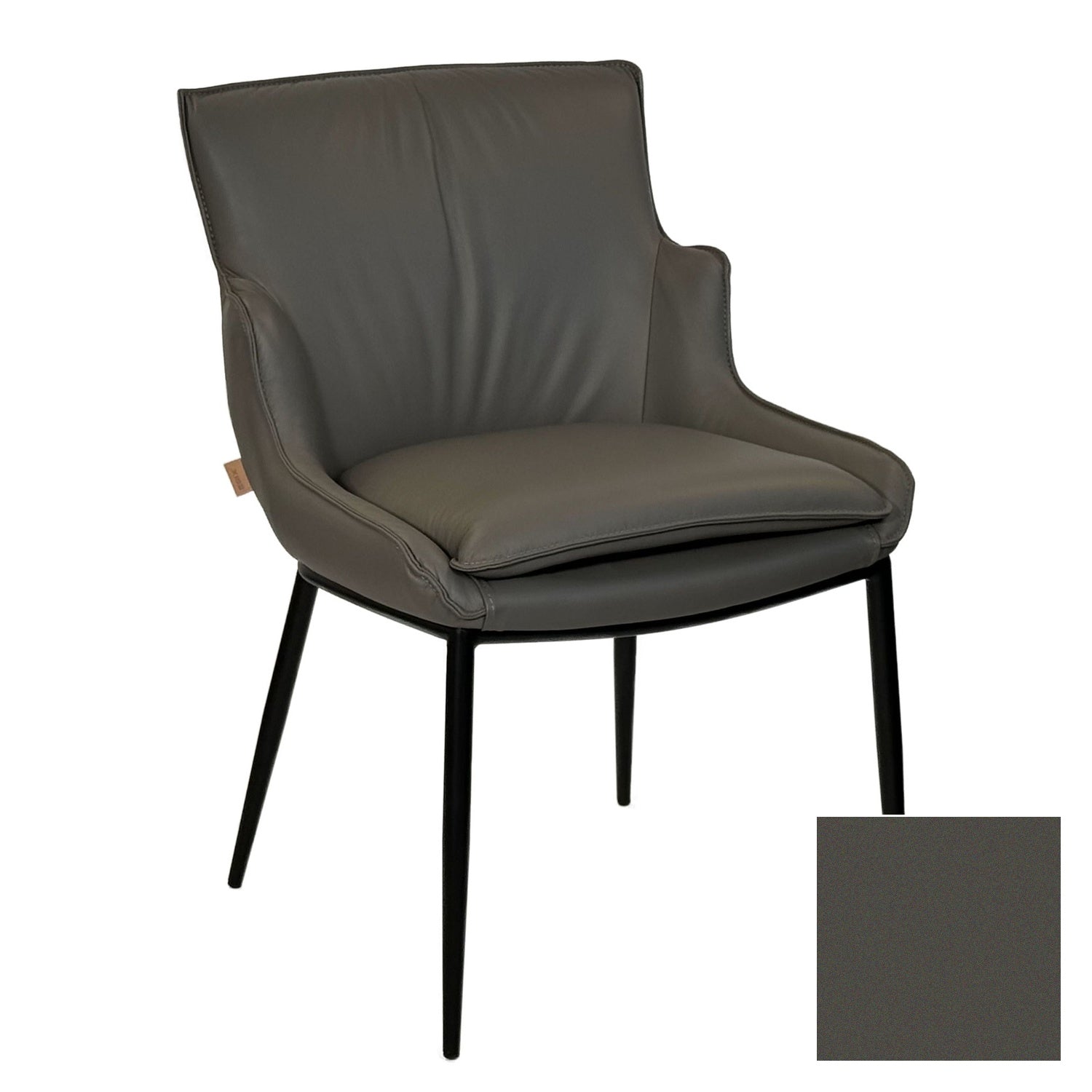 SIX Lederstuhl Lusso Grau, Metall - Sets
