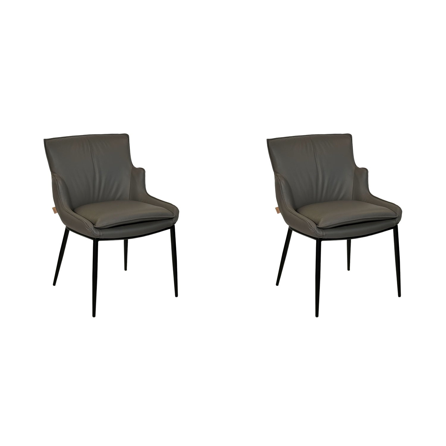 SIX Lederstuhl Lusso Grau, Metall - Sets