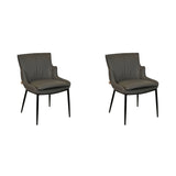 SIX Lederstuhl Lusso Grau, Metall – 2er-Set