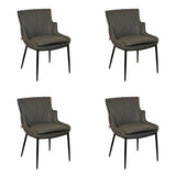 SIX Lederstuhl Lusso Grau, Metall - Sets