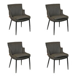 SIX Lederstuhl Lusso Grau, Metall – 4er-Set