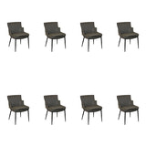 SIX Lederstuhl Lusso Grau, Metall - Sets