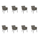 SIX Lederstuhl Armlehnstuhl Lusso Grau, Metall - Sets