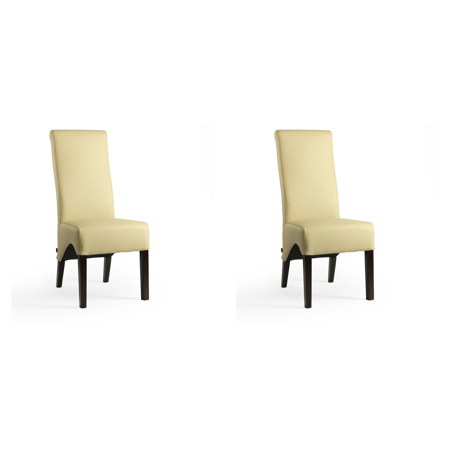 SIX Lederstuhl Regina Federkern Sand, Hartholz (Wenge) - Sets