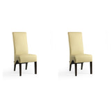 SIX Lederstuhl Regina Federkern Sand, Hartholz (Wenge) - Sets