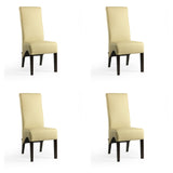 SIX Lederstuhl Regina Federkern Sand, Hartholz (Wenge) - Sets