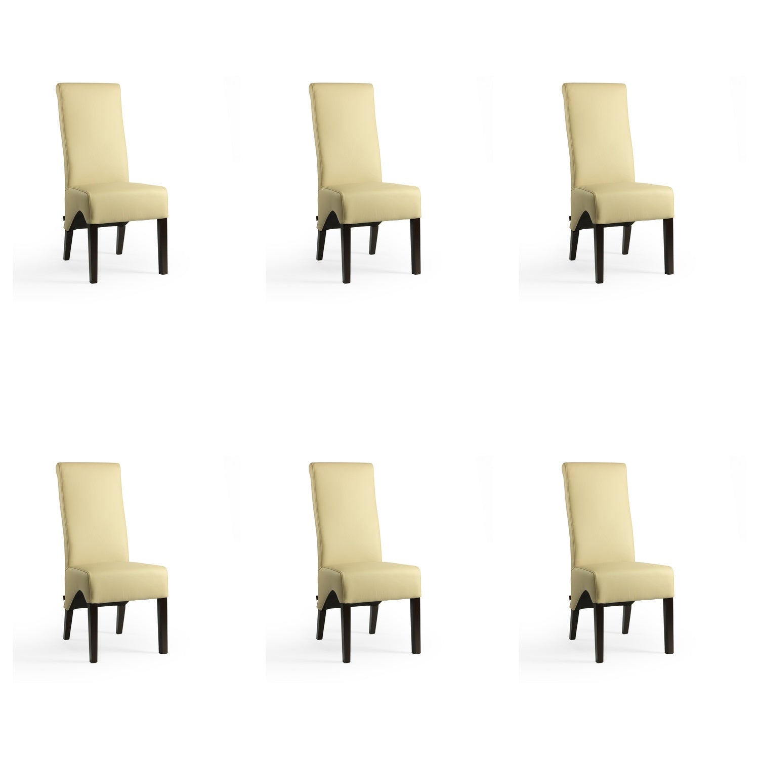 SIX Lederstuhl Regina Federkern Sand, Hartholz (Wenge) - Sets