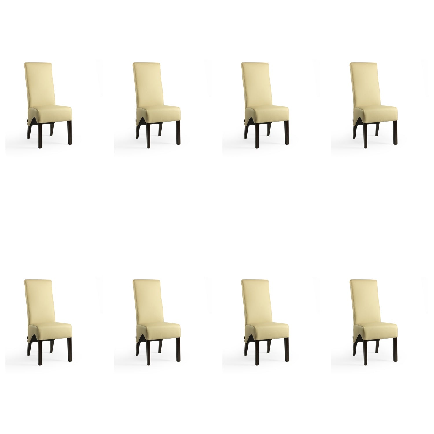SIX Lederstuhl Regina Federkern Sand, Hartholz (Wenge) - Sets