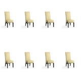 SIX Lederstuhl Regina Federkern Sand, Hartholz (Wenge) - Sets
