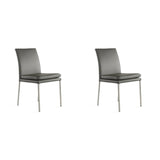 SIX Lederstuhl Ricco Grau, Edelstahl - Sets