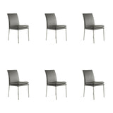 SIX Lederstuhl Ricco Grau, Edelstahl - Sets