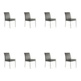 SIX Lederstuhl Ricco Grau, Edelstahl - Sets
