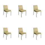 SIX Lederstuhl Ricco Sand, Edelstahl - Sets