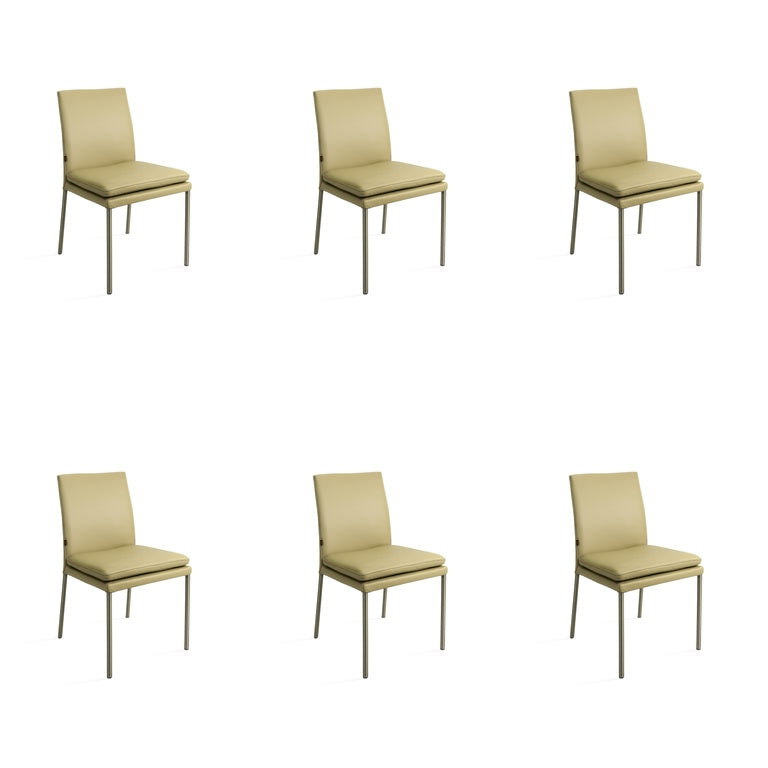 SIX Lederstuhl Ricco Sand, Edelstahl - Sets
